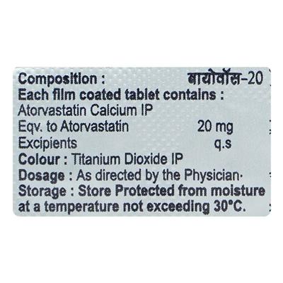 Biovas 20mg Tablet 10'S - High Cholesterol-Dys