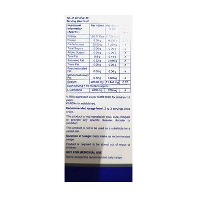 ELCAFORT LC 200 MANGO FLAVOUR Syrup 200ml - Supplements-Sup