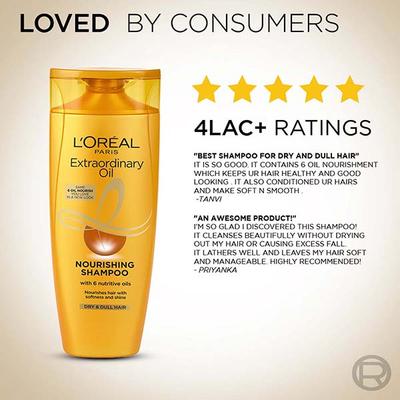 L'Oreal Paris 6 Oil Nourish Shampoo With 6 Flowers Nutritive Oils 175ml + 17.5ml - Shampoos