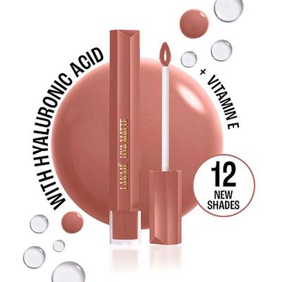 Lakme 9to5 Hya Matte, Peachy Pro, Hydrating Liquid Lipstick with Hyaluronic Acid 5.3 ml - Liquid Lipsticks