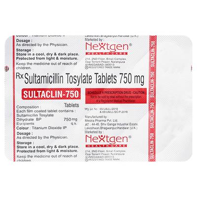SULTACLIN 750 Tablet 6's - Bacterial Infections-OAB