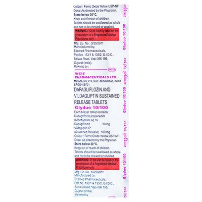 GLYDUO 10/100 Tablet 10's - Diabetes-Ant