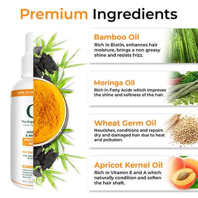 Organic Forest 100% Chemical-Free Moringa, Bamboo & Carrot Frizz-Free Heat Protection, Hair Shield from Dust Spray Serum 50 ml - Hair Serums