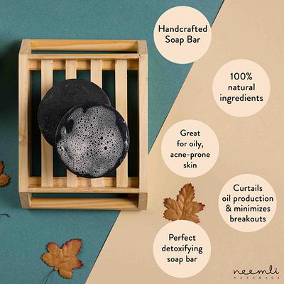 Neemli Naturals Activated Charcoal Detox Bathing Bar 75 gm - Soaps