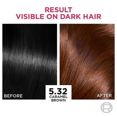 Loreal Paris Excellence Creme Hair Color No Ammonia with French Rose Oil Triple Care Color, 5.32 Caramel Brown 100gm+72ml 1's - Crème