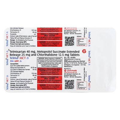 TELMA MCT 25/12.5 Tablet 10's - Hypertension-Ang