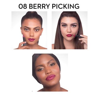 SUGAR Cosmetics Nothing Else Matter Longwear Lipstick - 08 Berry Picking (Berry) 3.2 gm - Lipsticks