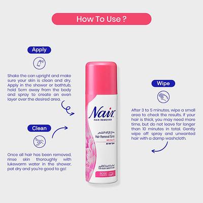 Nair Hair Removal Spray - Rose 200 ml - Hair Removal Accessories
