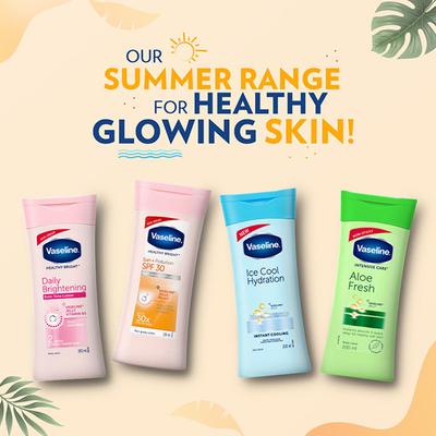 Vaseline Healthy Bright Sun + Pollution Protection SPF 30 Vaseline Jelly PA+++ Multi- Vitamin UV Body Lotion 100ml - Lotions & Creams