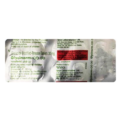 Glycinorm OD 30mg Tablet 10'S - Diabetes-Ant