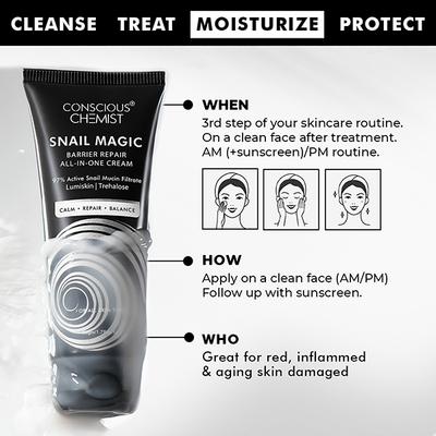 Conscious Chemist Snail Magic Skin Barrier Repair All In One Cream 50 gm - Face Moisturizers