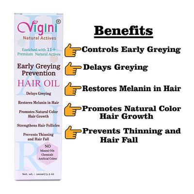 Vigini Early Greying Prevention Hair Oil 100 ml - Hair Oils