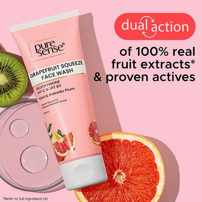 Pure Sense Grapefruit Squeeze Face Wash Reveals Radiant Glow For Men & Women - 100 ml - Face Wash & Cleansers