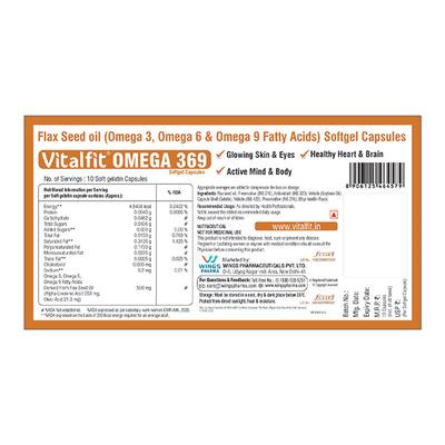 VITALFIT OMEGA 369 Softgel Capsule 10's - Supplements-Sup