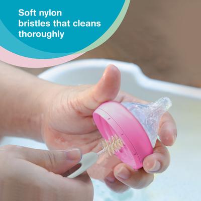 Vega Baby & Mom Bottle, Nipple Rotating Brush & BPA Free 1's - Breast Feeding Tools