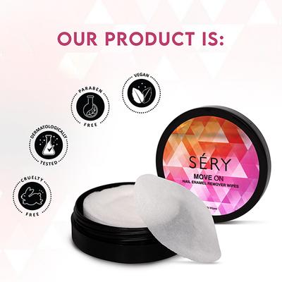 Sery Move on Nail Polish Remover 30N Wipes 1's - Nail Polish Remover