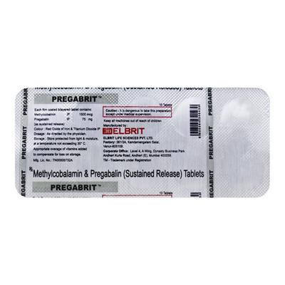 Pregabrit Tablet 10'S - Neuropathic Pain-Dru