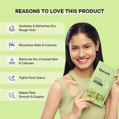 Quench Botanics Pedicure Foot Mask (with Matcha Green Tea) 1's - Masks & Peels