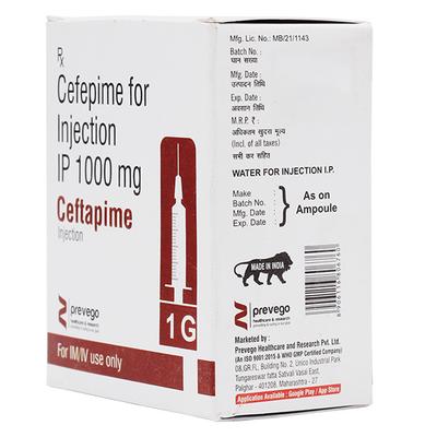 CEFTAPIME 1gm Injection 1's - Bacterial Infections-Cep