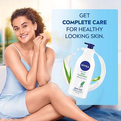 Nivea New 5 In 1 Body Lotion Aloe Hydration with Deep Moisture Serum All Skin Types 48H 600ml - Lotions & Creams