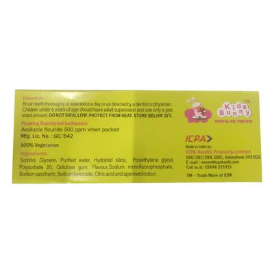 Kids Bunny Strawberry Mint Flavour Dental Gel 80gm - Oral Care - P-Ent