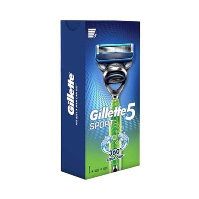 Gillette5 Sport 360 degree Aqua-Grip for Men with Single Razor Handle & 2 Cartridges 1's - Razors & Cartridges