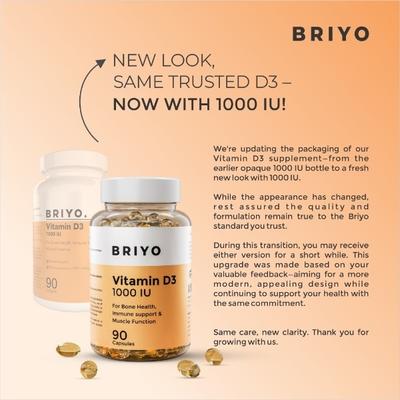Briyo Vitamin D3 1000 IU Softgel 90's - Multi-Vitamins