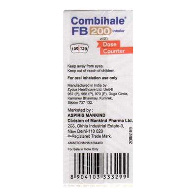 COMBIHALE FB CFC FREE 200 WITH DOSE COUNTER 120md Inhaler 1's - Asthma/COPD-Ast