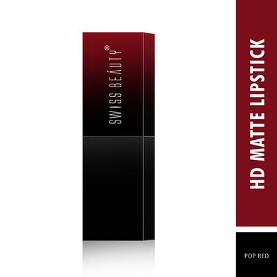 Swiss Beauty HD Matte Lipstick - (Pop Red) 3.5 gm - Lipsticks