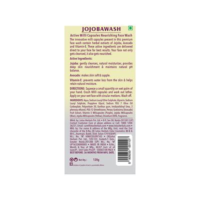 Lotus Herbals Jojobawash Nourishing Face Wash - Active Milli Capsules 120 gm - Face Wash & Cleansers