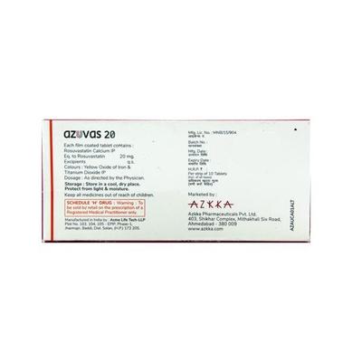 Azuvas 20mg Tablet 10'S - High Cholesterol-Dys