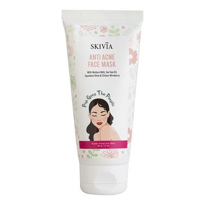 Skivia Anti Acne Face Mask With Multani Mitti & Vitamin C -For All Skin Types Unisex 50 gm - Masks & Peels