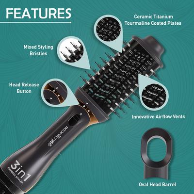 Ikonic Me-3In1 Express Styler-Black & Grey 1's - Multi-Stylers
