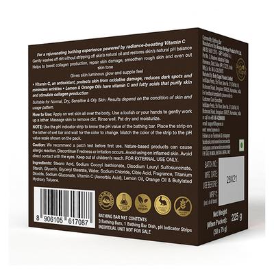 Wow Life Science Brightening Vitamin C Bathing Soap - Super Value Pack of 3 - Skin-Friendly with 5.5 pH (75g X 3) 1's - Soaps