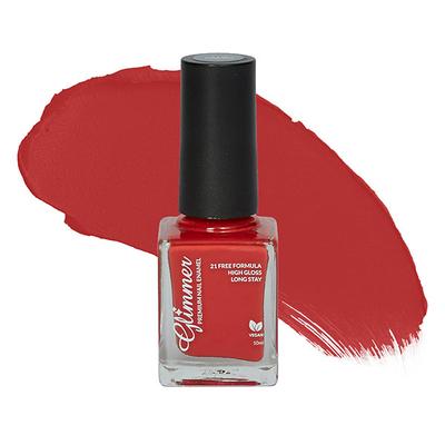 Glimmer Premium Nail Enamel Chilli Red 10 ml - Nail Polish
