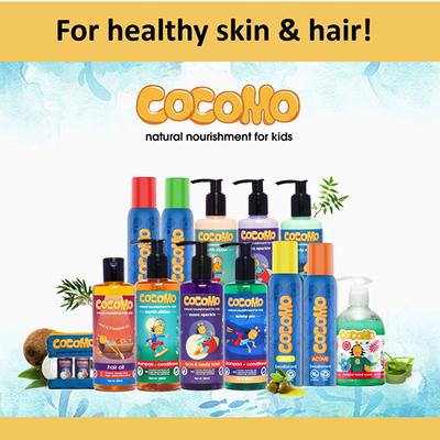 Cocomo Natural Kids Shampoo and Conditioner Minty Fragrance Reduces Hair Fall and Dandruff Minty Sea 200 ml - Baby Shampoo