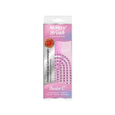 NuWay 4HAIR U.S. Patented Detangler Hair Brush for Men, Women & Kids - Light Pink - JuniorC 1s 1's - Hair Brushes