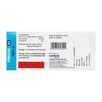 Febuvel 80mg Tablet 10'S - Gout