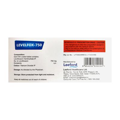 LEVELFOX 750 Tablet 5's - Bacterial Infections-Qui