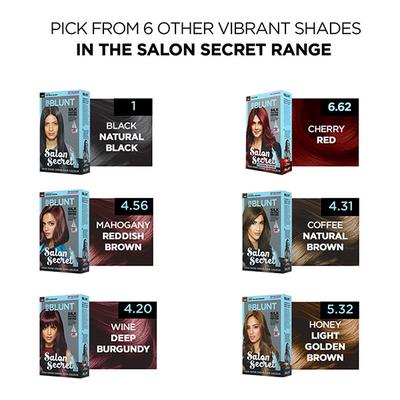BBlunt Salon Secret High Shine creme Hair Colour 4.56 Mahogany Reddish Brown (50gm+50ml+8ml) 1's - Crème
