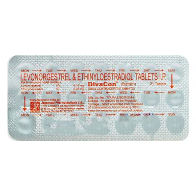 Divacon 0.03/0.15mg Tablet 21'S - Contraception-Ora