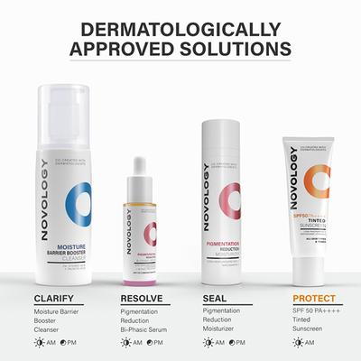 Novology SPF 50 PA++++ Tinted Sunscreen for Pigmentation, for All Skin Types, Natural Finish 50 gm - Body Sunscreen