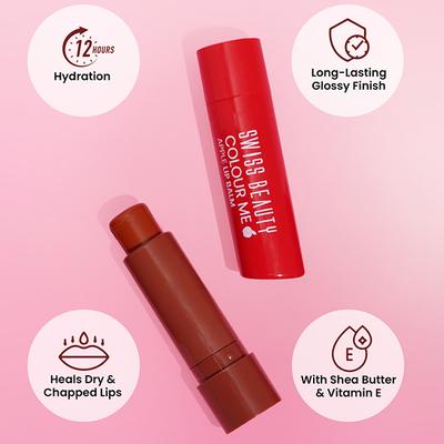 Swiss Beauty Colour Me Lip Balm-Strawberry Slush 4.5 gm - Lip Balms