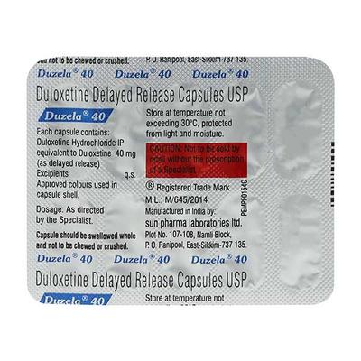 Duzela 40mg Capsule 10'S - Depression-Ant