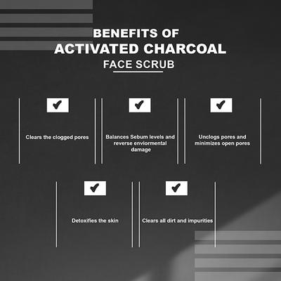 Glamveda Activated Charcoal Face ScrubFor Deep Cleansing & Pore Care 100 ml - Scrubs & Exfoliants