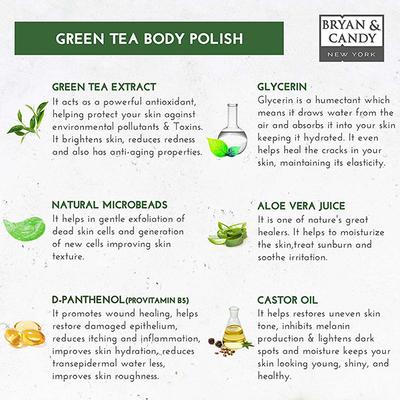 Bryan & Candy Green Tea Polish 200 gm - Scrubs & Exfoliants