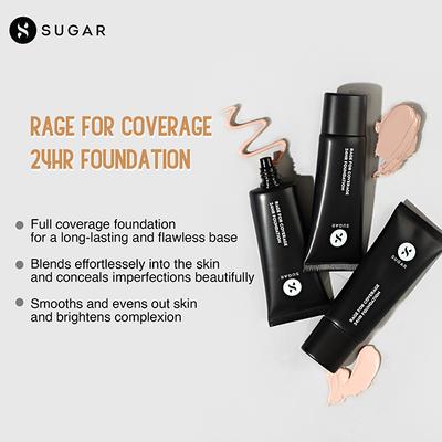 SUGAR Cosmetics Rage For Coverage 24Hr Foundation - 15 Cappuccino 25ml - Foundation