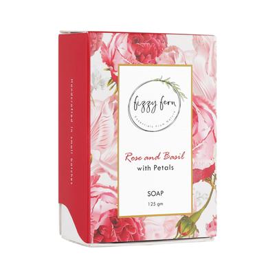 Fizzy Fern Soap - Rose & Basil with Petals 125 gm - Soaps