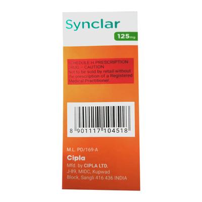 Synclar 125mg Banana Flavour Dry Syrup 30ml - Bacterial Infections-Mac