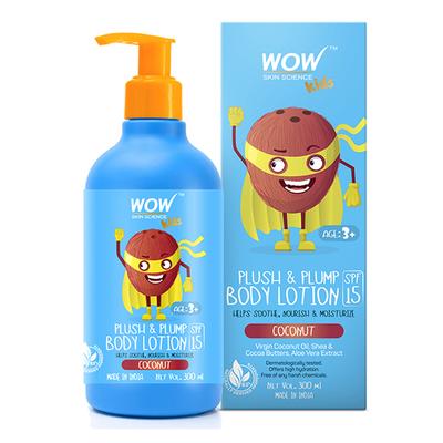 Wow Life Science Kids Plush & Plump Body Lotion - Coconut - SPF 15 300 ml - Baby Body Wash